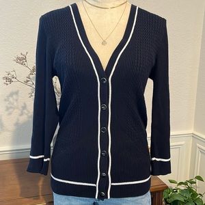 Jones New York Navy Button Cardigan Medium